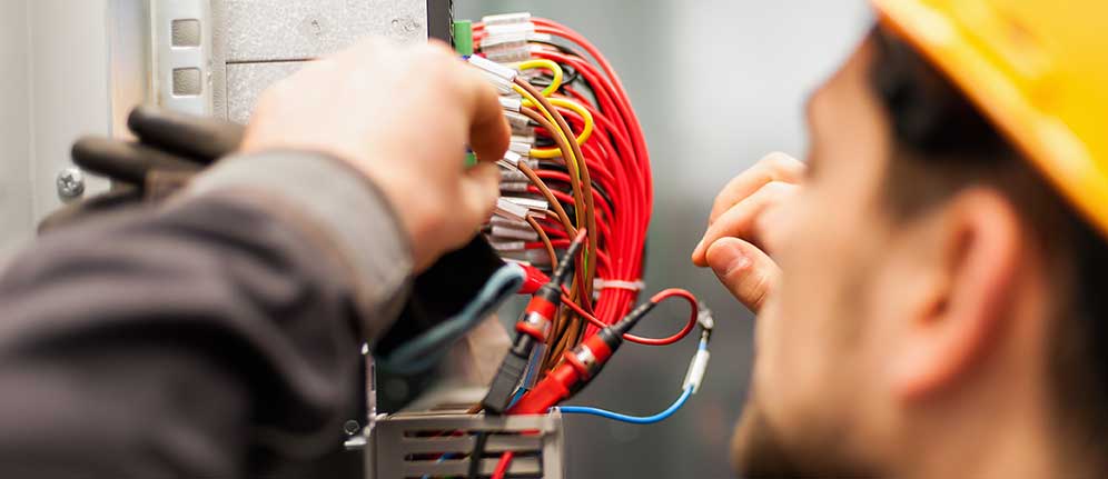 electrician working on cables